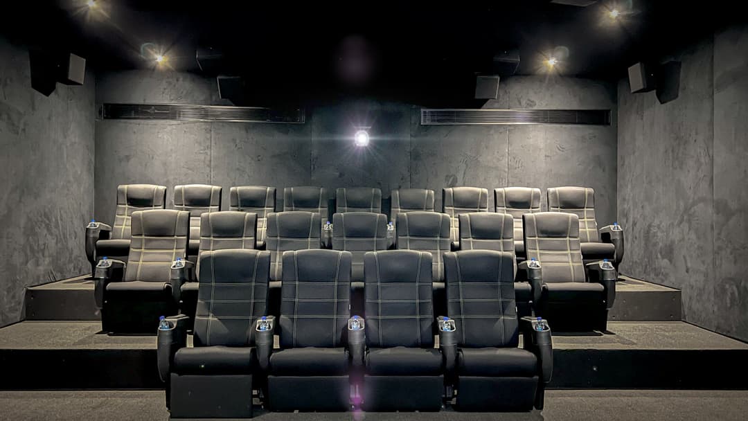 Premium recliner seating in the preview theater